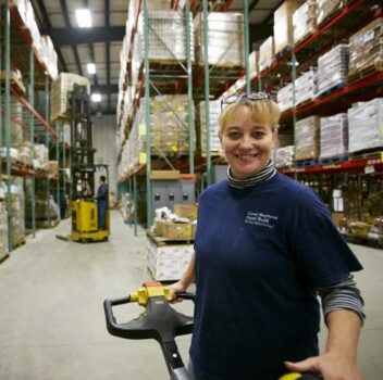 woman working at a fulfillment center